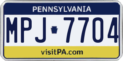 PA license plate MPJ7704
