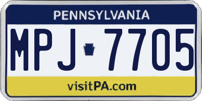 PA license plate MPJ7705