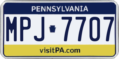 PA license plate MPJ7707