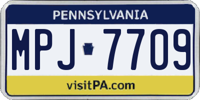 PA license plate MPJ7709