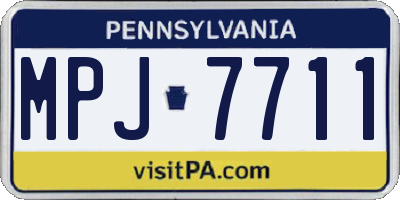 PA license plate MPJ7711