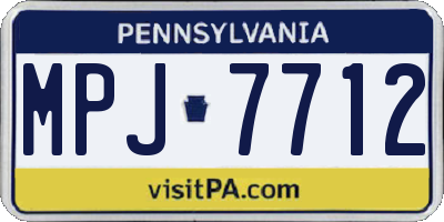 PA license plate MPJ7712