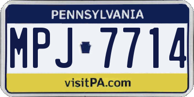PA license plate MPJ7714