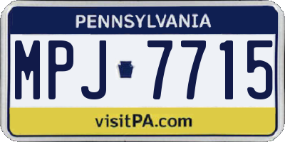 PA license plate MPJ7715