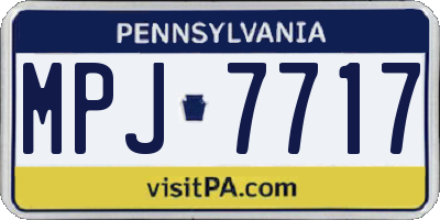PA license plate MPJ7717
