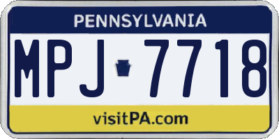 PA license plate MPJ7718