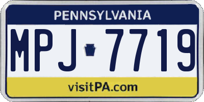 PA license plate MPJ7719