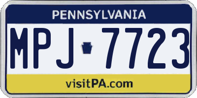 PA license plate MPJ7723
