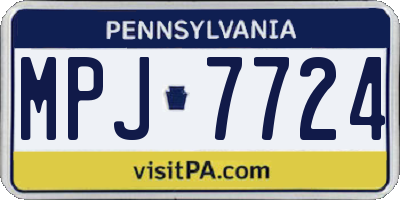 PA license plate MPJ7724