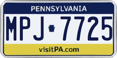 PA license plate MPJ7725