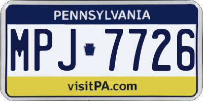 PA license plate MPJ7726
