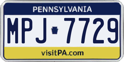 PA license plate MPJ7729