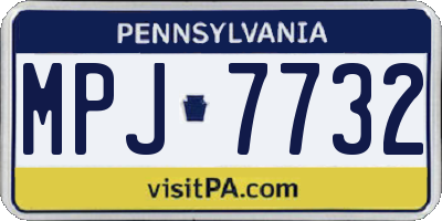 PA license plate MPJ7732