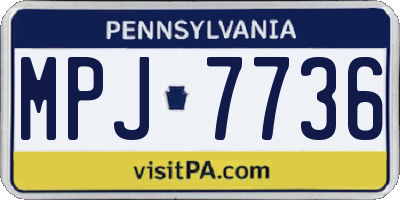 PA license plate MPJ7736