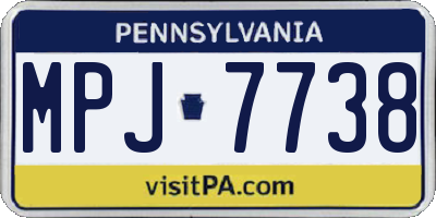 PA license plate MPJ7738