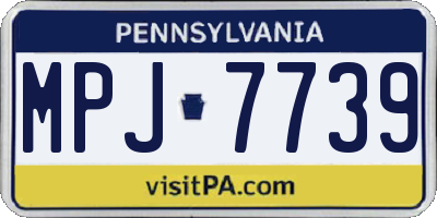 PA license plate MPJ7739