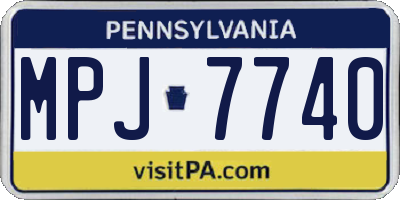 PA license plate MPJ7740