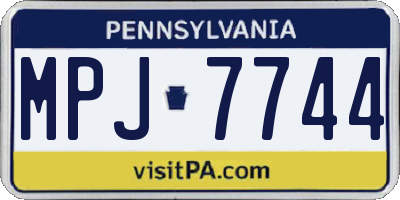 PA license plate MPJ7744