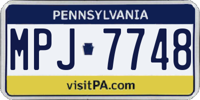PA license plate MPJ7748