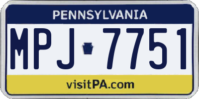 PA license plate MPJ7751