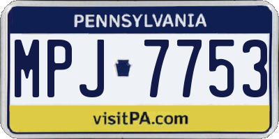 PA license plate MPJ7753