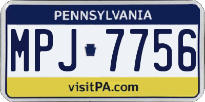 PA license plate MPJ7756