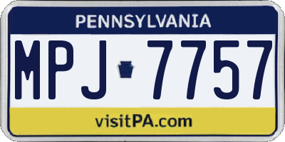 PA license plate MPJ7757