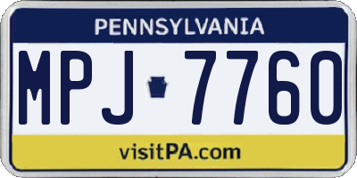 PA license plate MPJ7760