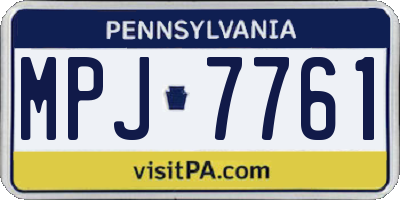 PA license plate MPJ7761