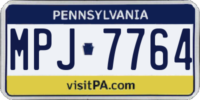 PA license plate MPJ7764