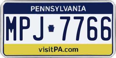 PA license plate MPJ7766