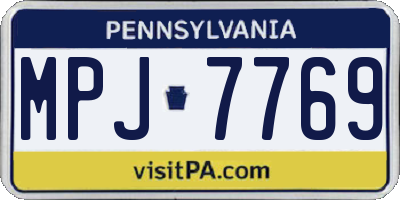 PA license plate MPJ7769