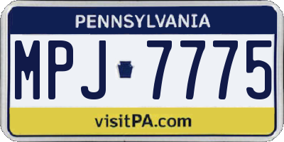 PA license plate MPJ7775