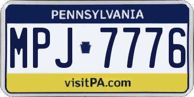 PA license plate MPJ7776