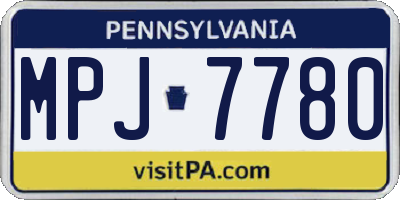 PA license plate MPJ7780