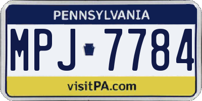 PA license plate MPJ7784