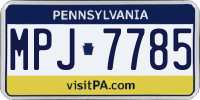 PA license plate MPJ7785