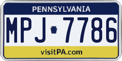 PA license plate MPJ7786