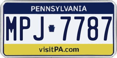 PA license plate MPJ7787