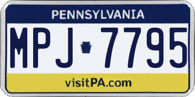 PA license plate MPJ7795