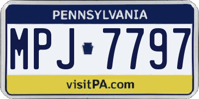 PA license plate MPJ7797