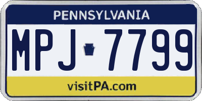 PA license plate MPJ7799