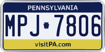 PA license plate MPJ7806