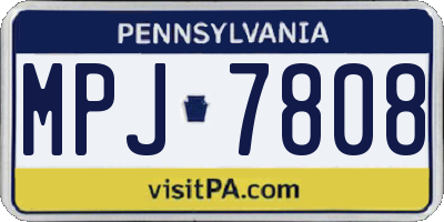 PA license plate MPJ7808