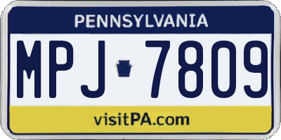 PA license plate MPJ7809