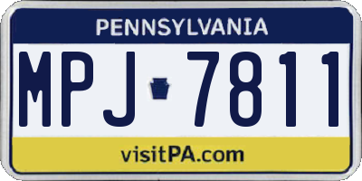 PA license plate MPJ7811