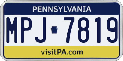 PA license plate MPJ7819