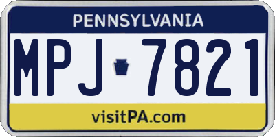 PA license plate MPJ7821