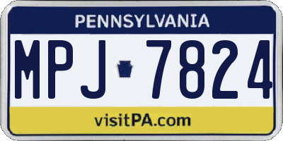 PA license plate MPJ7824
