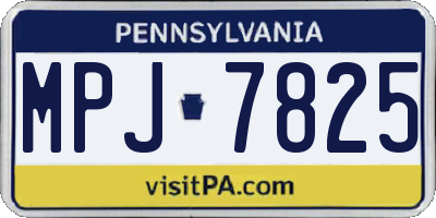 PA license plate MPJ7825